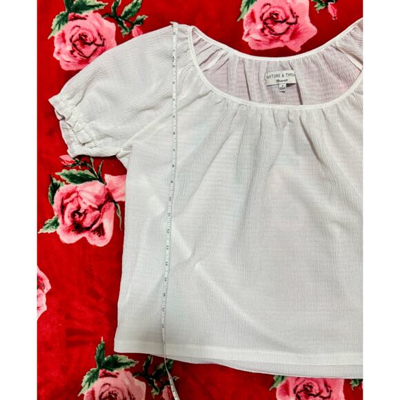 Madewell Blouse Women’s Small White NWT Puff Sleeve Cottagecore Romantic - Picture 9 of 13